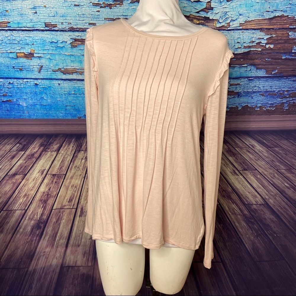 Aerie Real Soft pink long sleeve ruffle medium